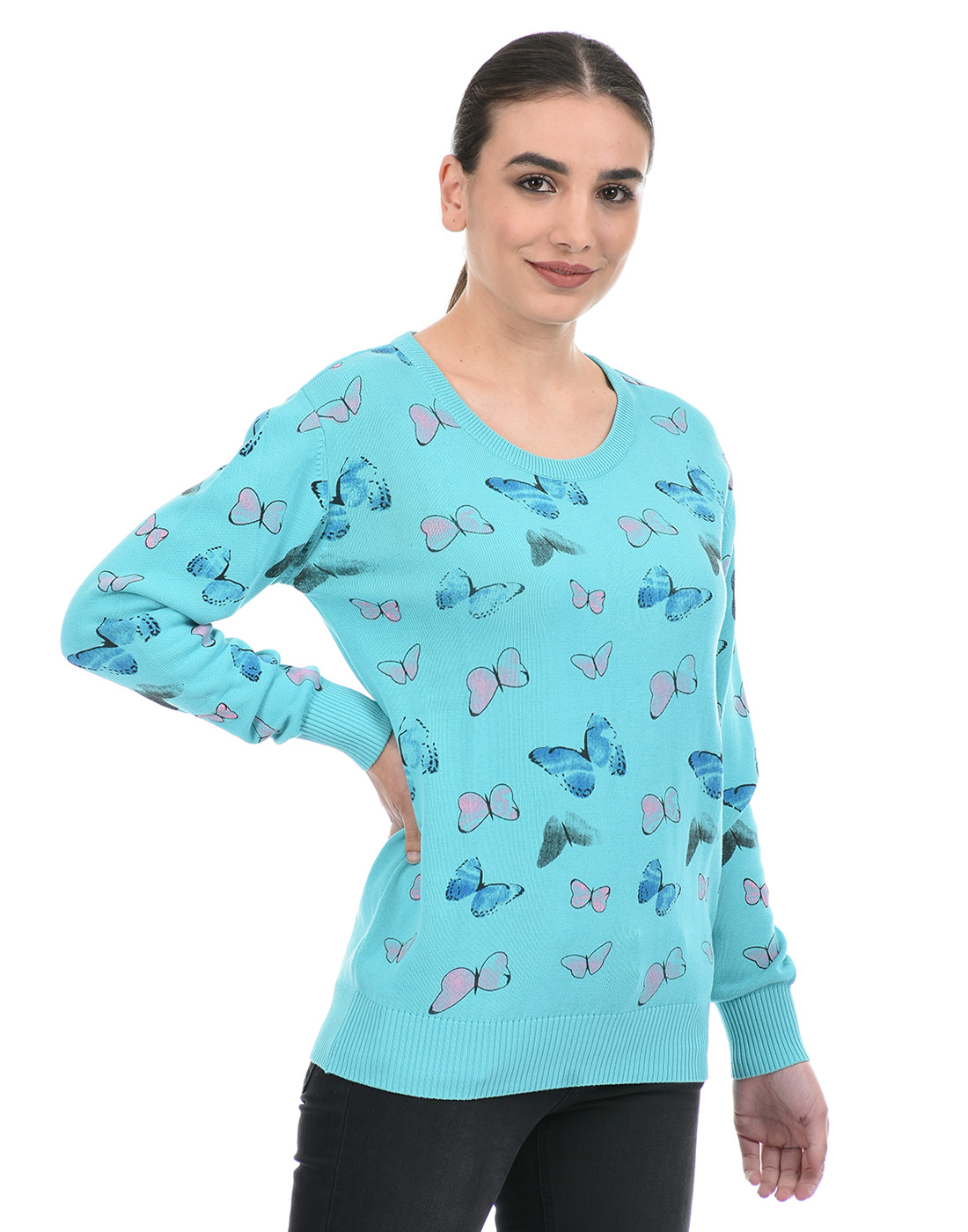 Species Women Blue Printed Sweater